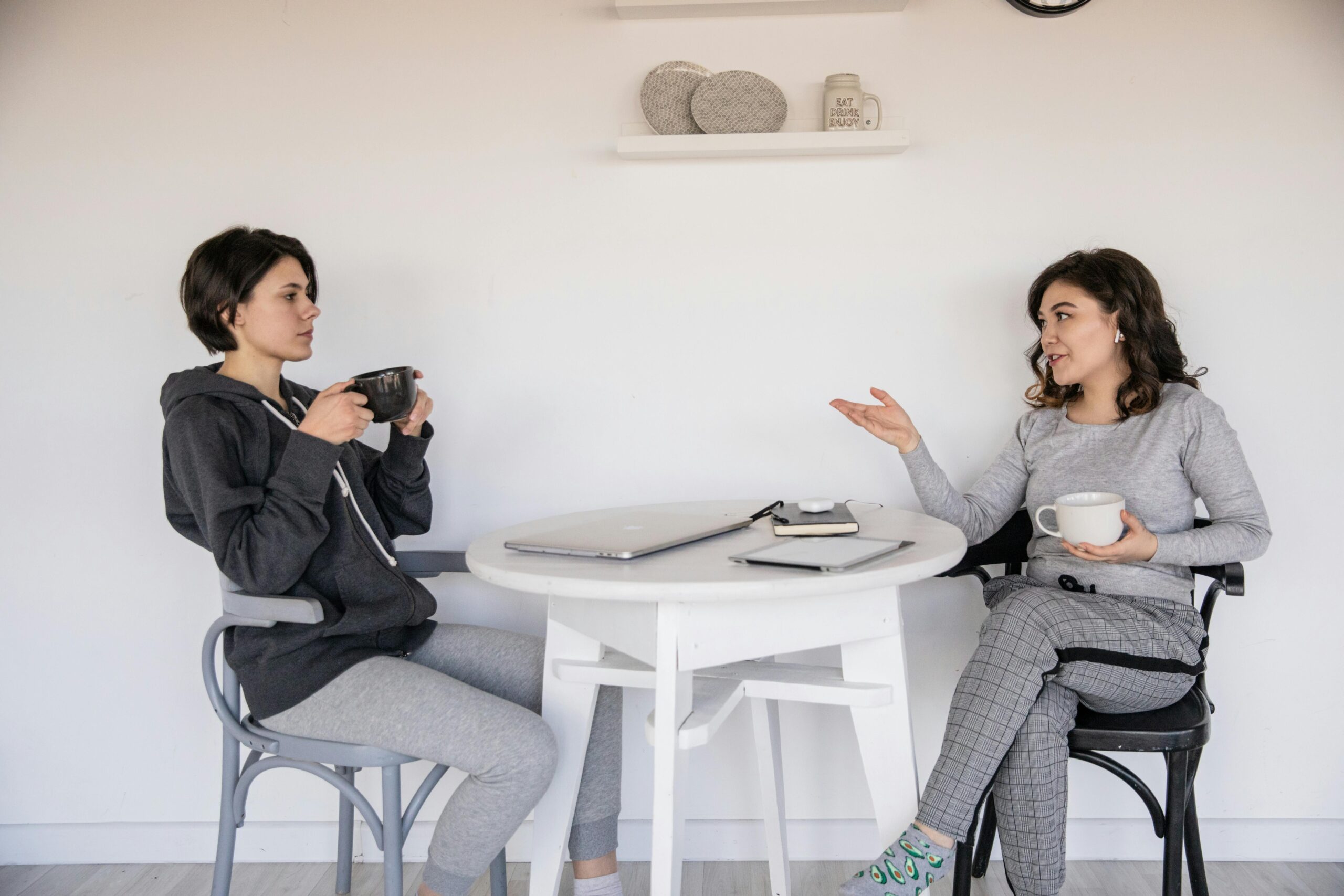 women friends talking at coffee