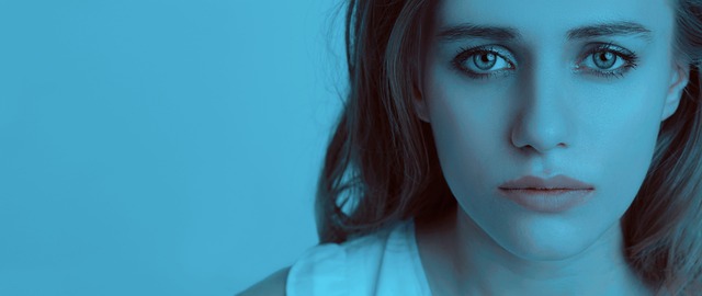 woman sad depressed blue