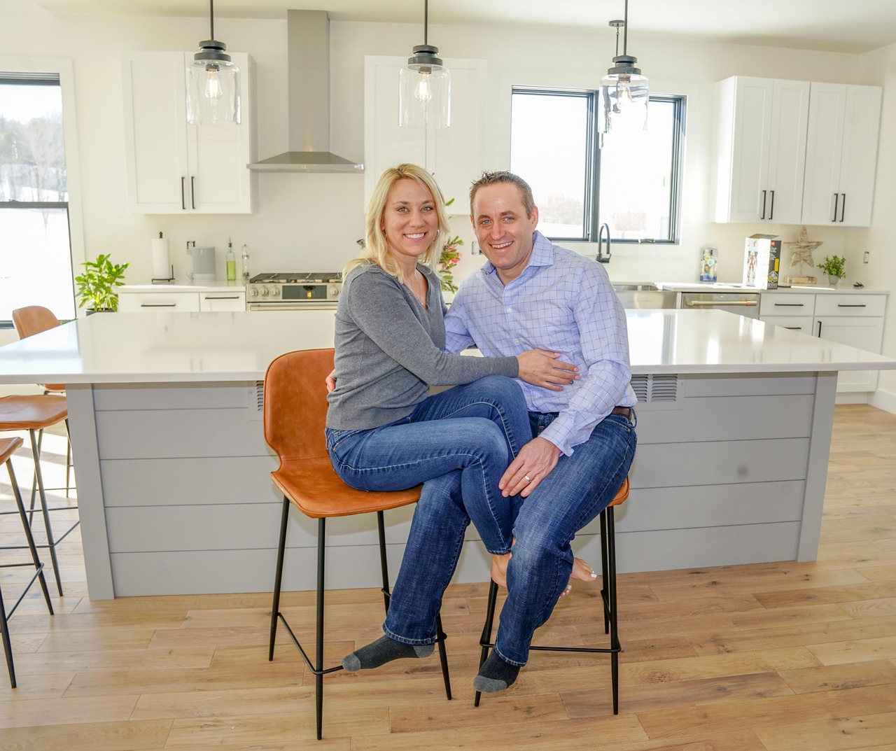 couple married relationship in the kitchen