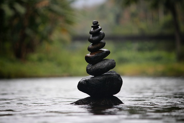 stacked stones on water